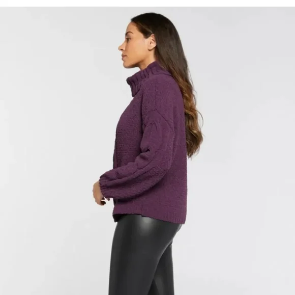 Chenille Cable Knit blackberry Wine Colored Crowl neck sweater msrp 74.00 - Picture 5 of 5